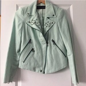 ZARA MINT-COLORED MOTO JACKET